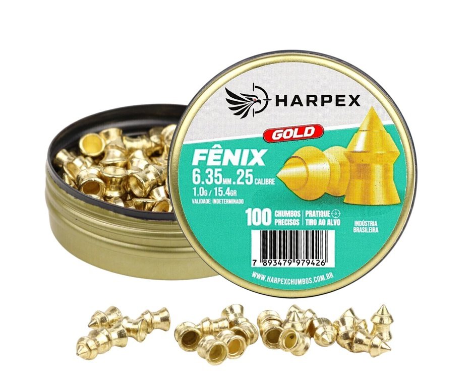 Chumbinho Harpex Fenix Gold 6,35mm 100 pcs