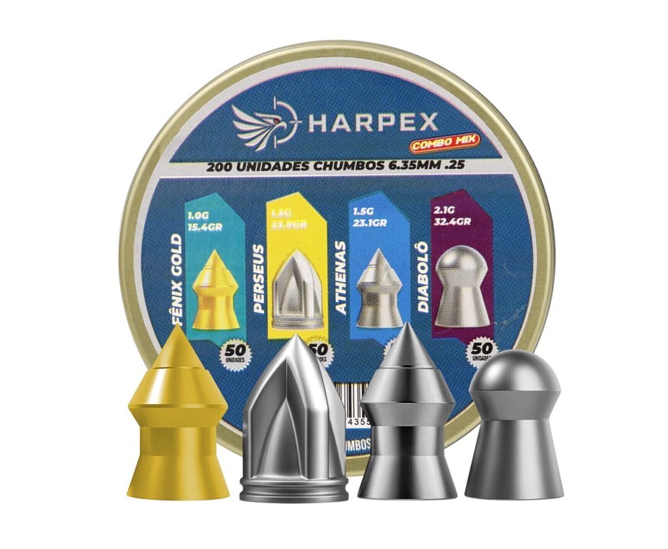 Chumbinho Harpex Combo Mix - Fenix Gold, Perseus, Athenas, Diabolo 6.35mm