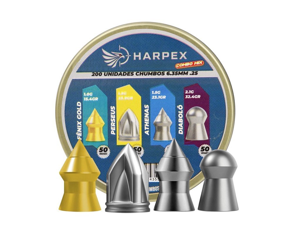 Chumbinho Harpex Combo Mix - Fenix Gold, Perseus, Athenas, Diabolo 6.35mm