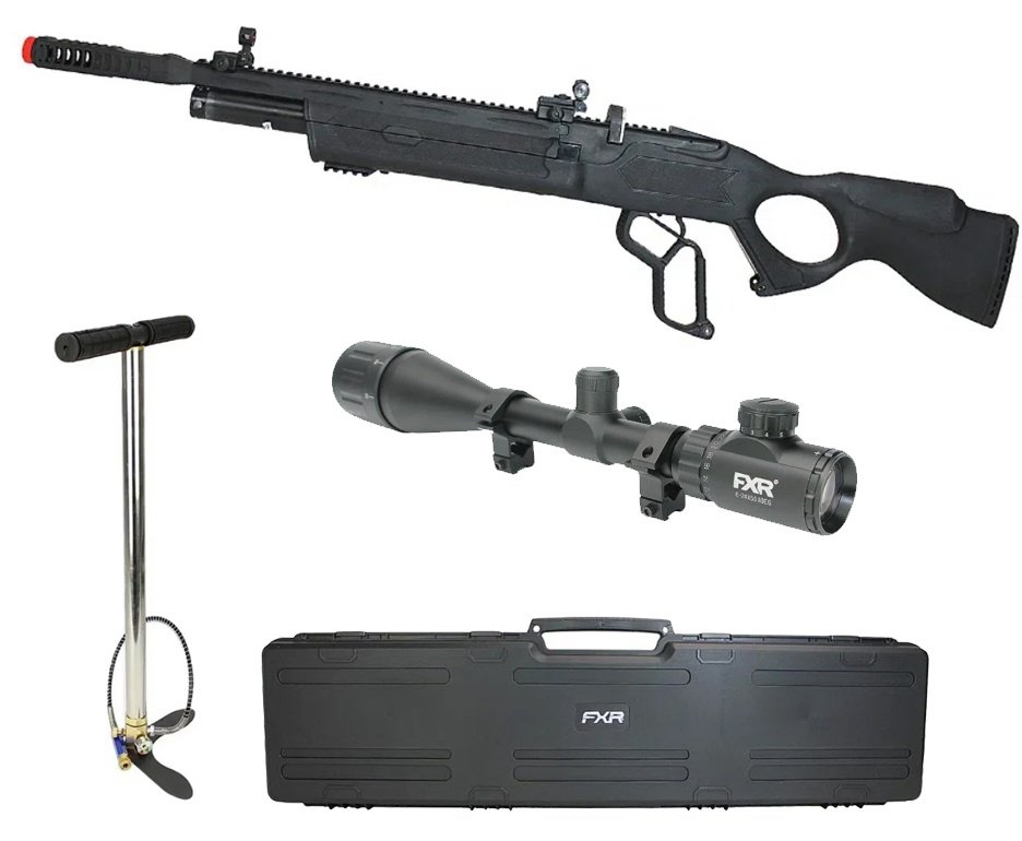 Carabina de Pressão PCP Hatsan Vectis 6.35mm Lever Action - Rossi + Luneta 6-24x50 + Case FXR + Bomba