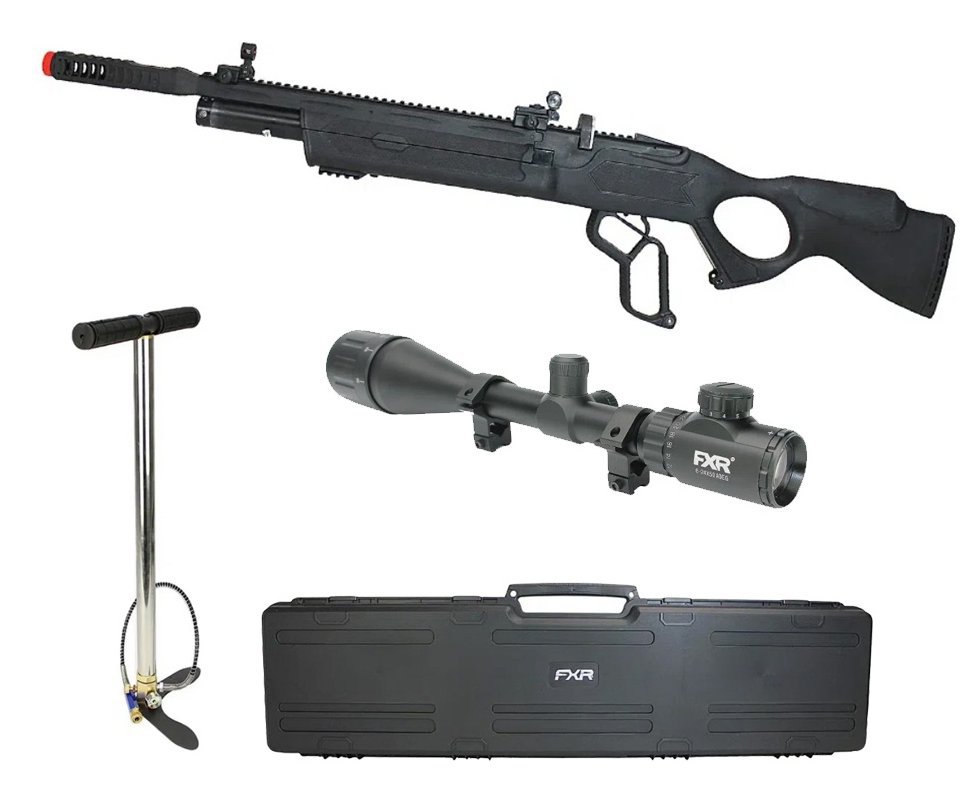 Carabina de Pressão PCP Hatsan Vectis 6.35mm Lever Action - Rossi + Luneta 6-24x50 + Case FXR + Bomba