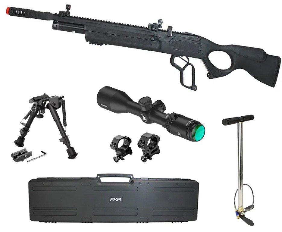Carabina de Pressão PCP Hatsan Vectis 6.35mm Lever Action + Bomba + Case + Luneta Discovery 3-9x40 + Bipé