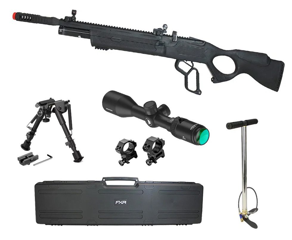 Carabina de Pressão PCP Hatsan Vectis 6.35mm Lever Action + Bomba + Case + Luneta Discovery 3-9x40 + Bipé
