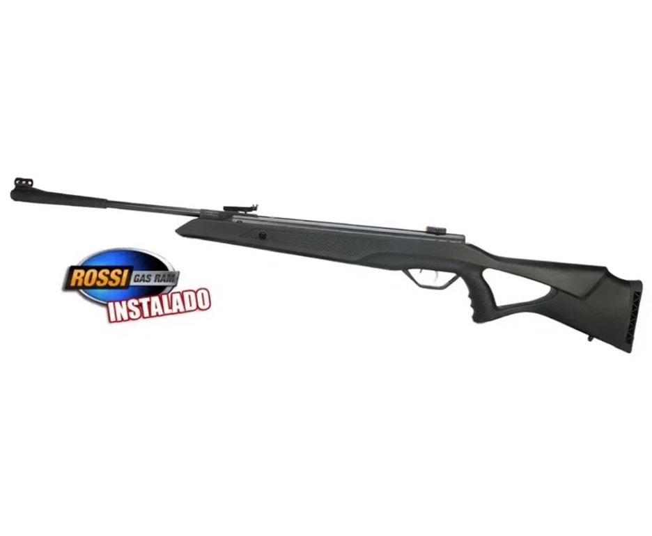 Carabina de Pressão R1000 6,35mm Gás Ram - Rossi + Capa + Chumbo + Alvos + Desengripante / Anticorrosivo + Kit Limpeza