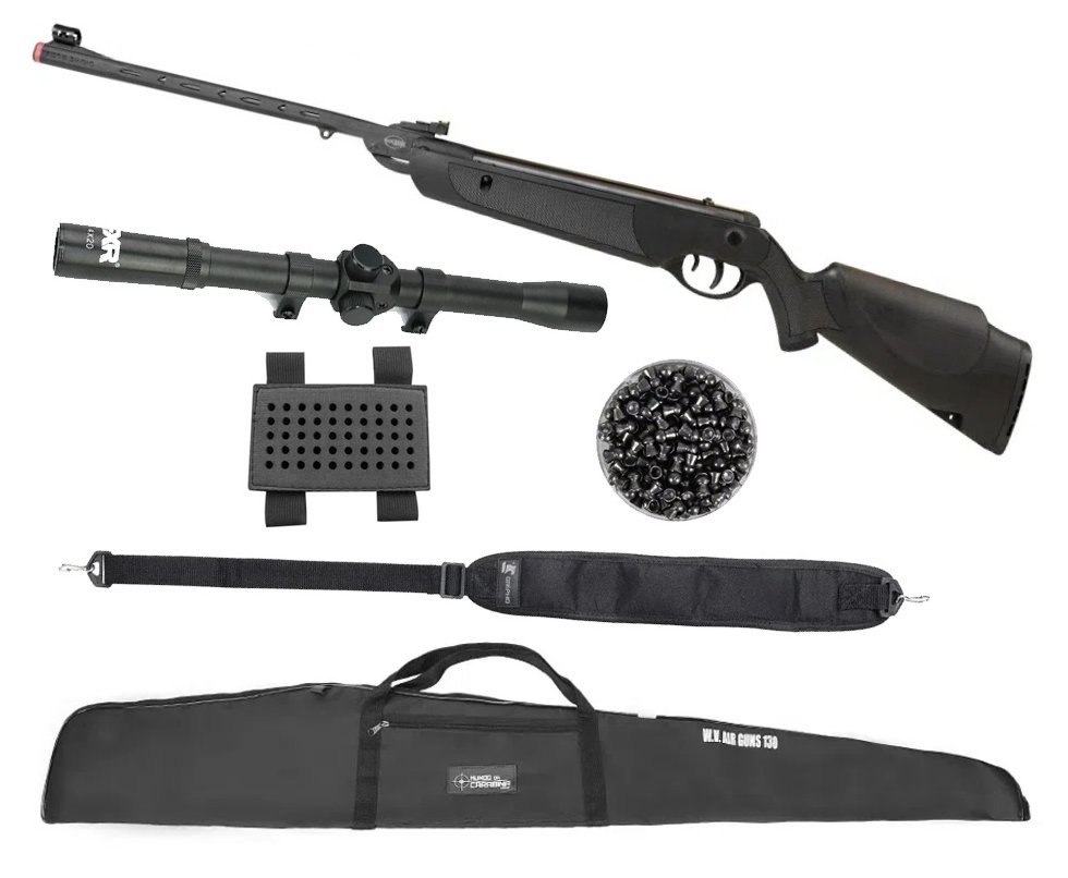 Carabina de Pressão Rossi Dione Sport MH 5,5mm - Rossi + Capa + Luneta 4x20 + Porta Chumbinho + Chumbo + Bandoleira