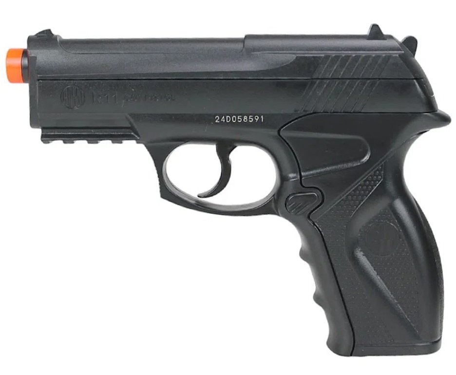 Pistola De Pressão Co2 C11 Esferas De Aço 6mm Wingun + Case + Alvos + BBS + Co2 + Coldre + Óleo de Silicone