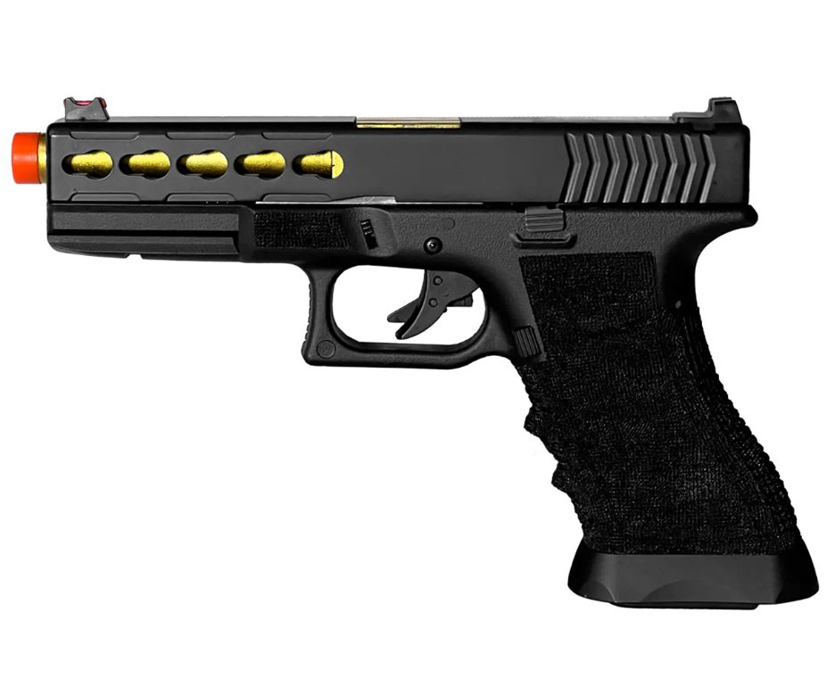 Pistola de Airsoft Gas GBB Glock G17 Custom Blowback Double Bell 747 6mm - FXR Arms