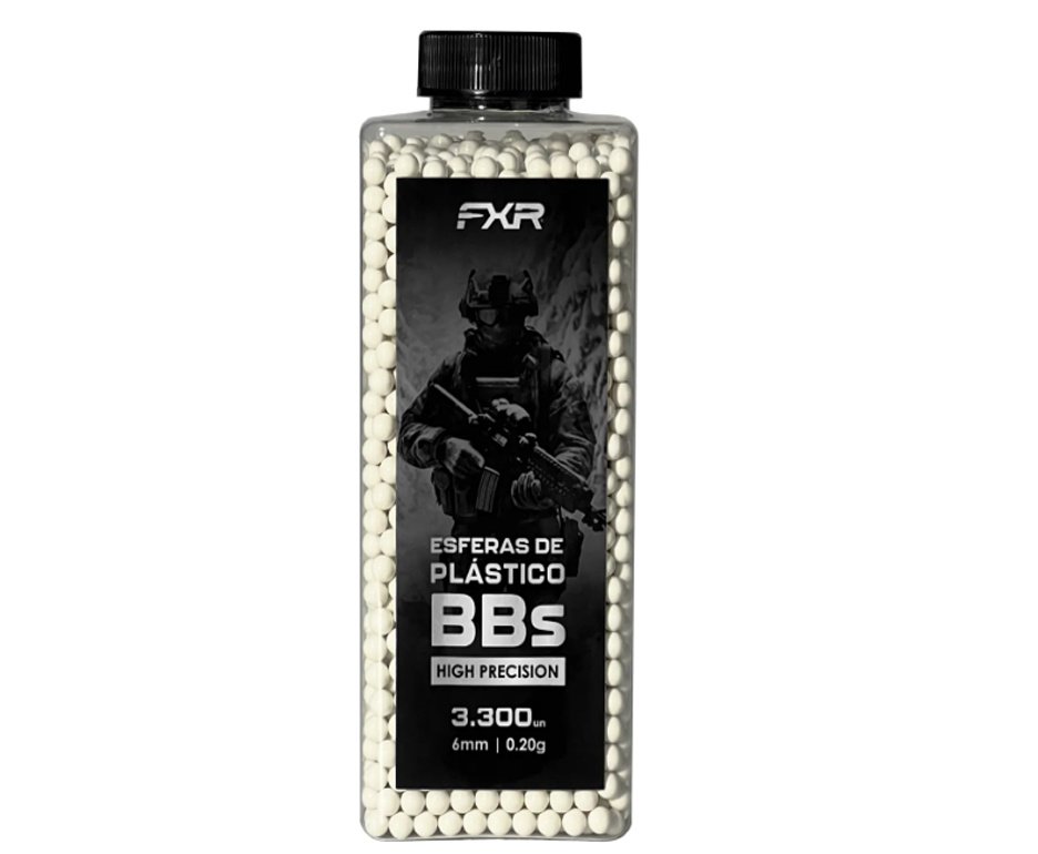 Esferas de Airsoft BBs Premium 6mm High Precision 0.20g - Pote 3300 - FXR Armas