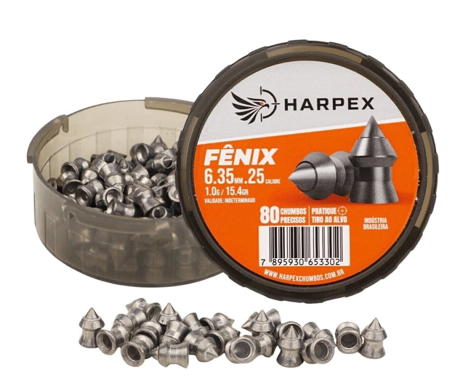 Chumbinho Harpex Fenix 6,35mm 80 pcs