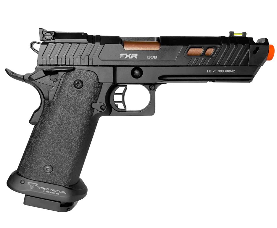 Pistola de Airsoft GBB 1911 Taran Tactical Double Bell Hi-Capa 30B JW4 Cal 6mm - FXR Arms + GBB + BBS + Alvos + Laser + Óleo de Silicone + Kamuff