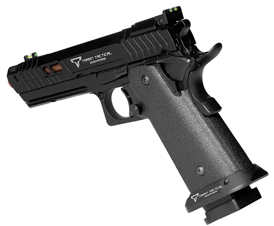 Pistola de Airsoft GBB 1911 Taran Tactical Double Bell Hi-Capa 30B JW4 Cal 6mm - FXR Arms + GBB + BBS + Alvos + Laser + Óleo de Silicone + Kamuff