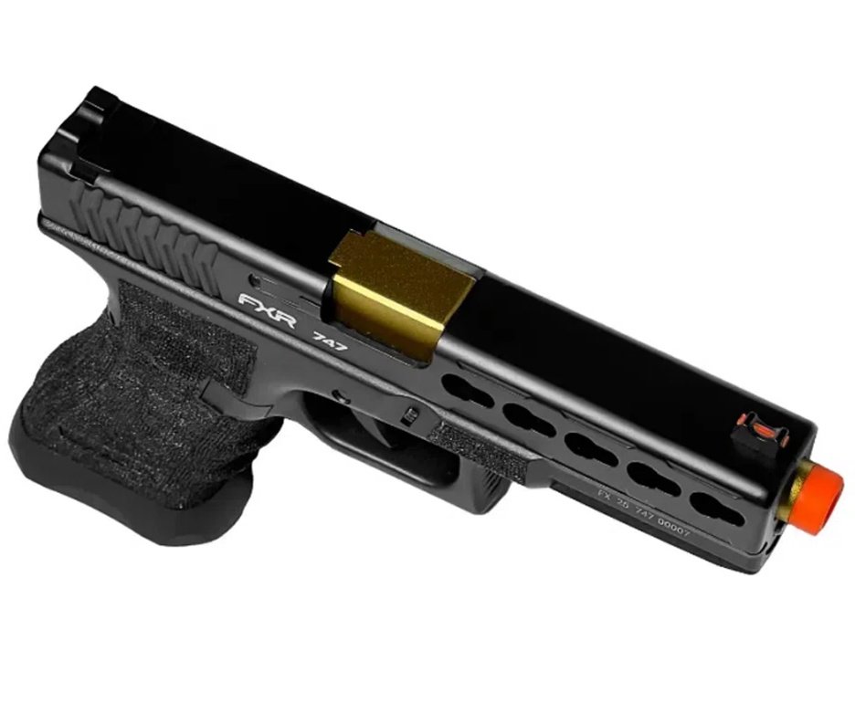 Pistola de Airsoft Gas GBB Glock G17 Custom Blowback Double Bell 747 6mm - FXR Arms + GBB + BBS + Alvos + Laser + Óleo de Silicone + Kamuff
