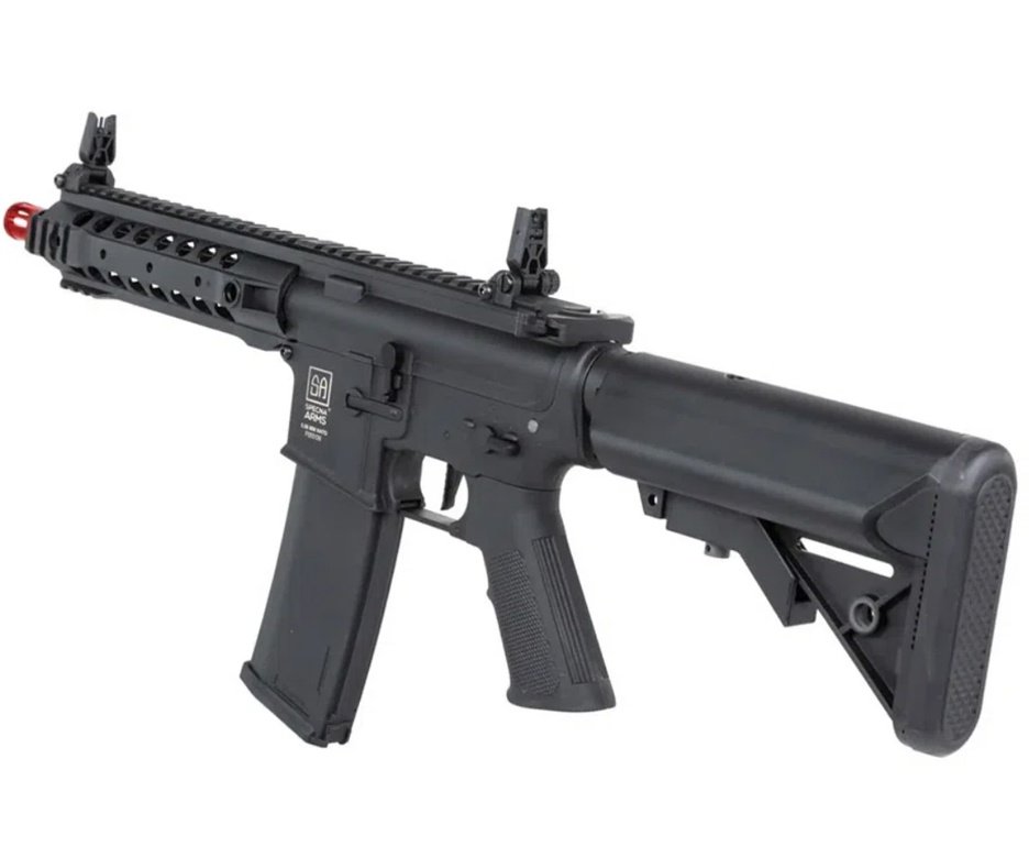 Rifle de Airsoft AEG SA-F01 Black FLEX HAL ETU Gen 2 - Specna Arms + Capa + BBS + Alvos + Red Dot + Óleo + Laser + Desengripante / Anticorrosivo + Kit Fluidos