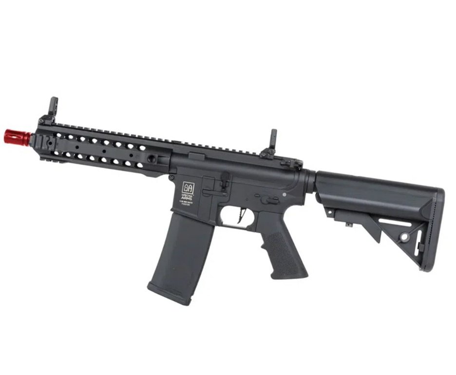 Rifle de Airsoft AEG SA-F01 Black FLEX HAL ETU Gen 2 - Specna Arms + Capa + BBS + Alvos + Red Dot