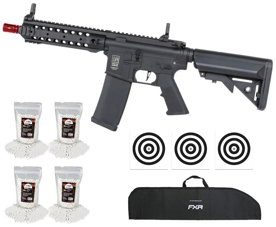 Rifle de Airsoft AEG SA-F01 Gen2 Black FLEX HAL ETU - Specna Arms + Capa + BBS + Alvos