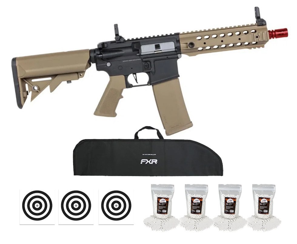 Rifle de Airsoft AEG SA-F01 Gen2 Half Tan FLEX HAL ETU - Specna Arms + Capa + BBS + Alvos