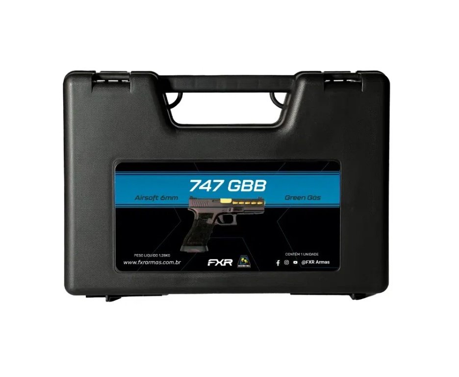 Pistola de Airsoft Gas GBB Glock G17 Custom Blowback Double Bell 747 6mm - FXR Arms + GBB + BBS + Alvos + Óleo de Silicone + Kamuff