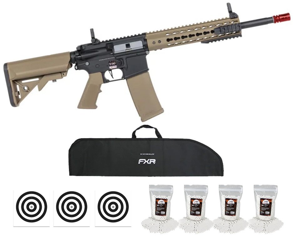 Rifle de Airsoft AEG SA-F02 Gen2 Half Tan FLEX HAL ETU - Specna Arms + Capa + BBS + Alvos