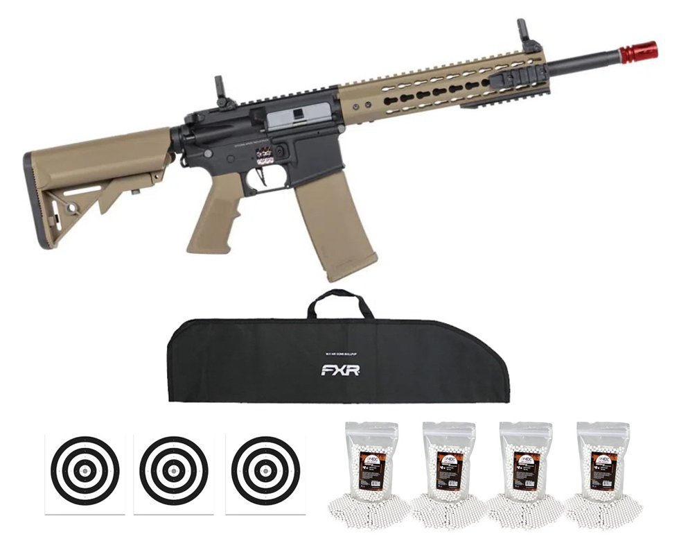 Rifle de Airsoft AEG SA-F02 Gen2 Half Tan FLEX HAL ETU - Specna Arms + Capa + BBS + Alvos