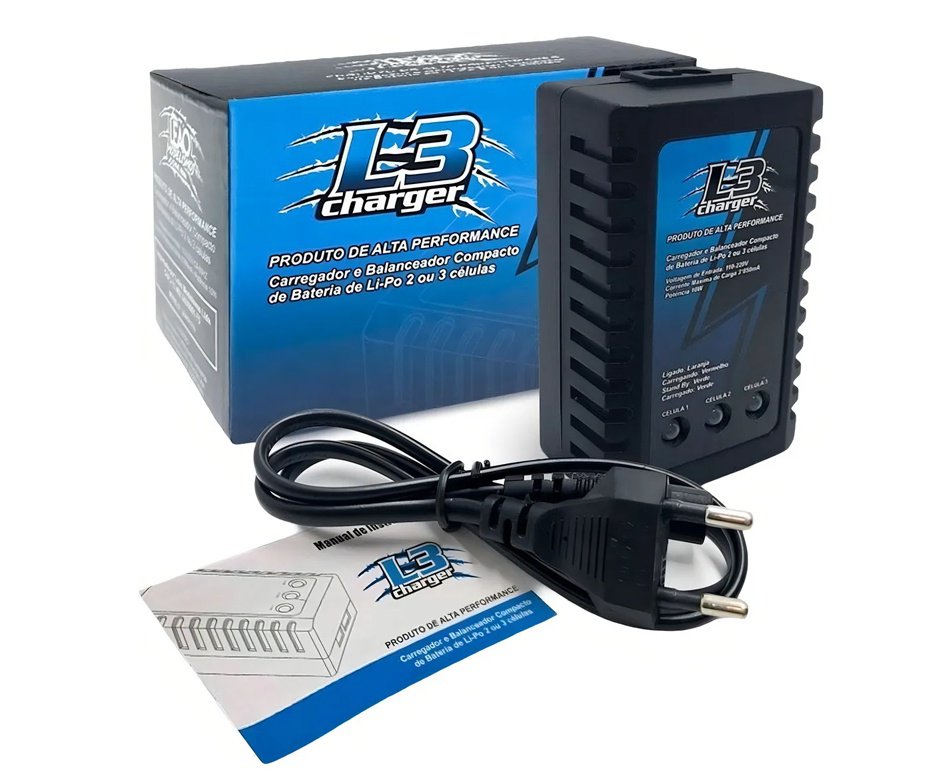 Carregador de Bateria Leao L3-USB 11.1v Lipo 2S Original - combo gen2