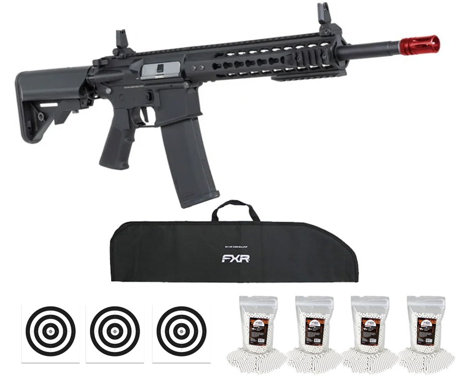 Rifle de Airsoft AEG SA-F02 Gen2 Black FLEX HAL ETU - Specna Arms + Capa + BBS + Alvos