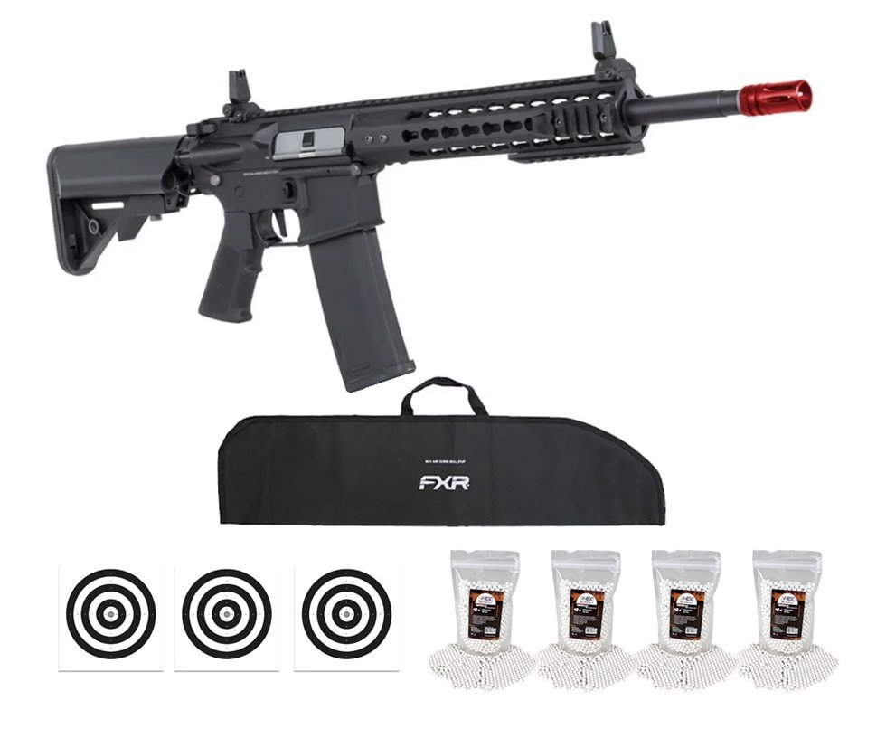 Rifle de Airsoft AEG SA-F02 Gen2 Black FLEX HAL ETU - Specna Arms + Capa + BBS + Alvos