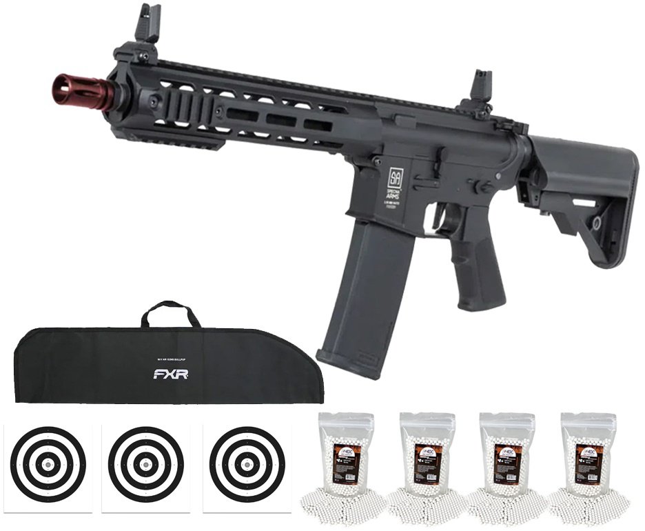 Rifle de Airsoft AEG SA-F03 Gen2 Black FLEX HAL ET - Specna Arms + Capa + BBS + Alvos