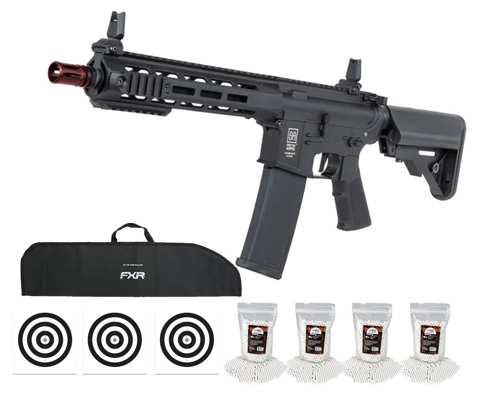 Rifle de Airsoft AEG SA-F03 Gen2 Black FLEX HAL ET - Specna Arms + Capa + BBS + Alvos