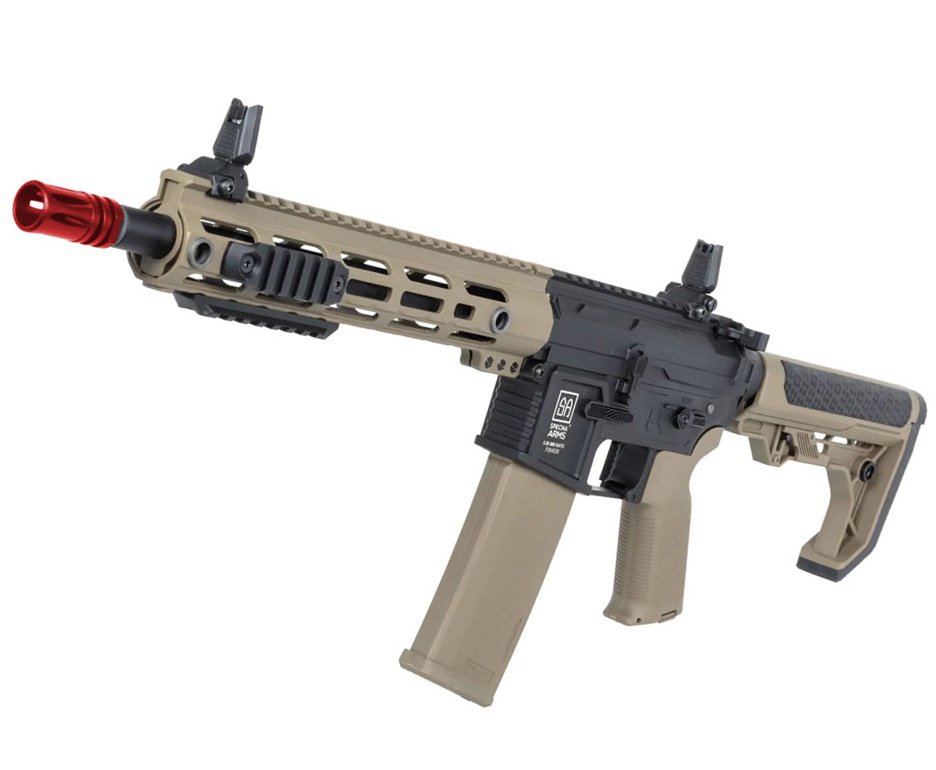 Rifle de Airsoft AEG SA-F05 Half Tan FLEX HAL ETU Gen 2 - Specna Arms + Capa + BBS + Alvos + Red Dot + Kit de Limpeza