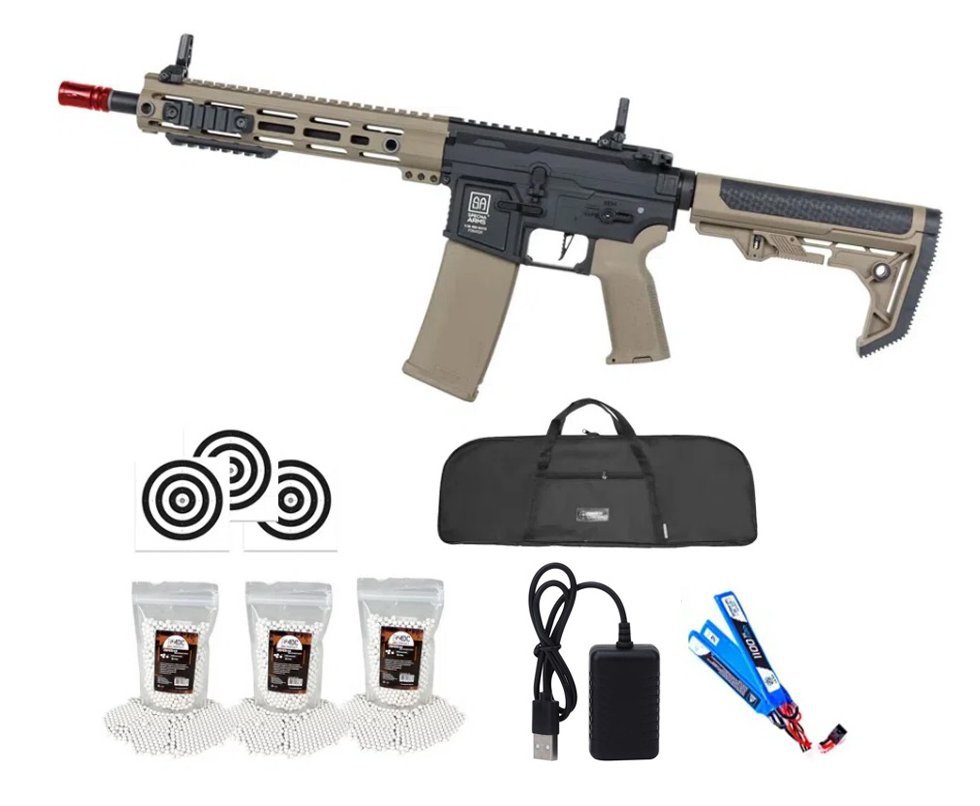 Rifle de Airsoft AEG SA-F05 Half Tan FLEX HAL ETU Gen 2 - Specna Arms + Capa + BBS + Alvos