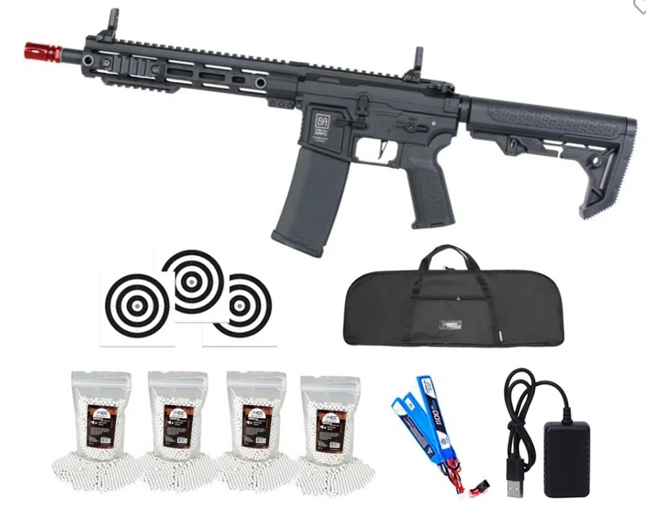 Rifle de Airsoft SA-F05 Black FLEX HAL ETU Gen 2 - Specna Arms + Capa + BBS + Alvos