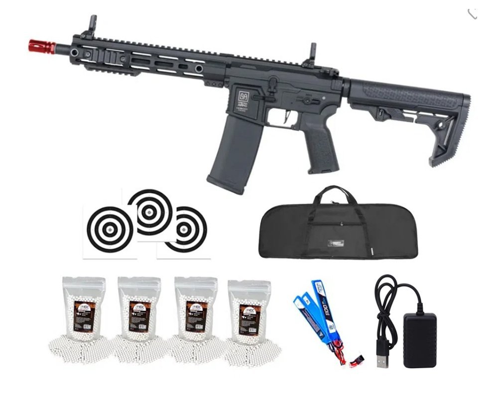 Rifle de Airsoft SA-F05 Black FLEX HAL ETU Gen 2 - Specna Arms + Capa + BBS + Alvos
