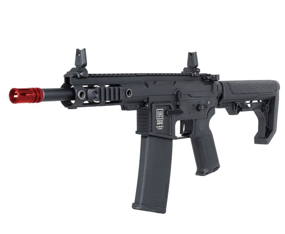 Rifle de Airsoft AEG SA-F04 Black FLEX HAL ETU Gen 2 - Specna Arms + Capa + BBS + Alvos + Red Dot + Kit de Limpeza