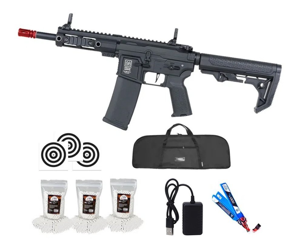 Rifle de Airsoft AEG SA-F04 Black FLEX HAL ETU Gen 2 - Specna Arms + Capa + BBS + Alvos