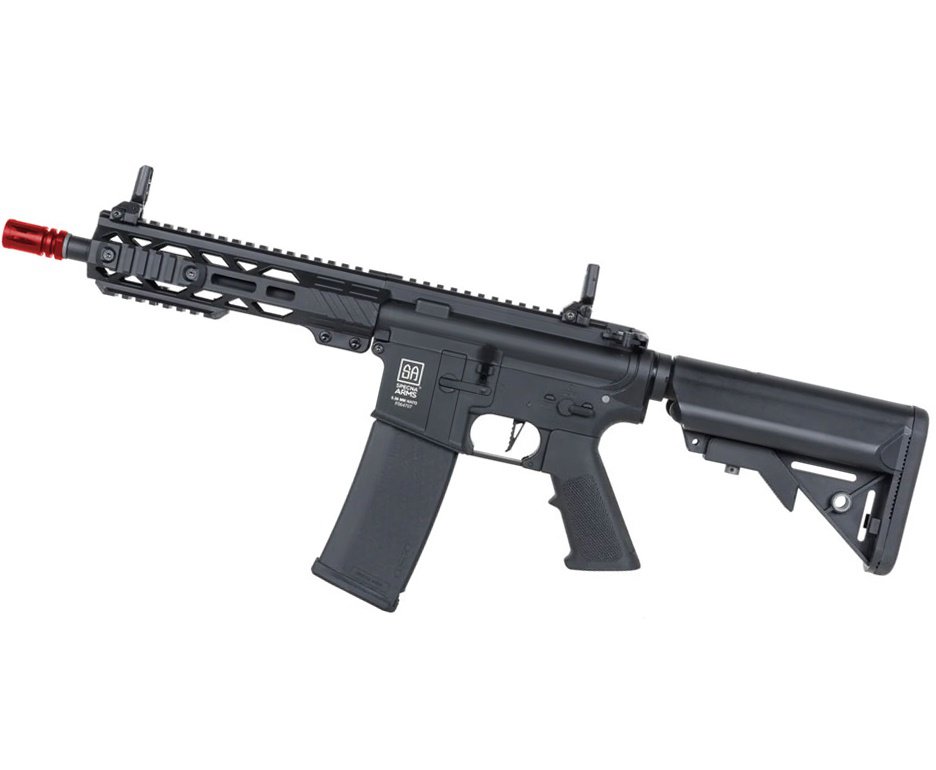 Rifle de Airsoft AEG SA-F08 Black FLEX HAL ETU Gen 2 - Specna Arms + Capa + BBS + Alvos + Red Dot + Óleo + Laser + Desengripante / Anticorrosivo + Kit Fluidos + Kit de Limpeza