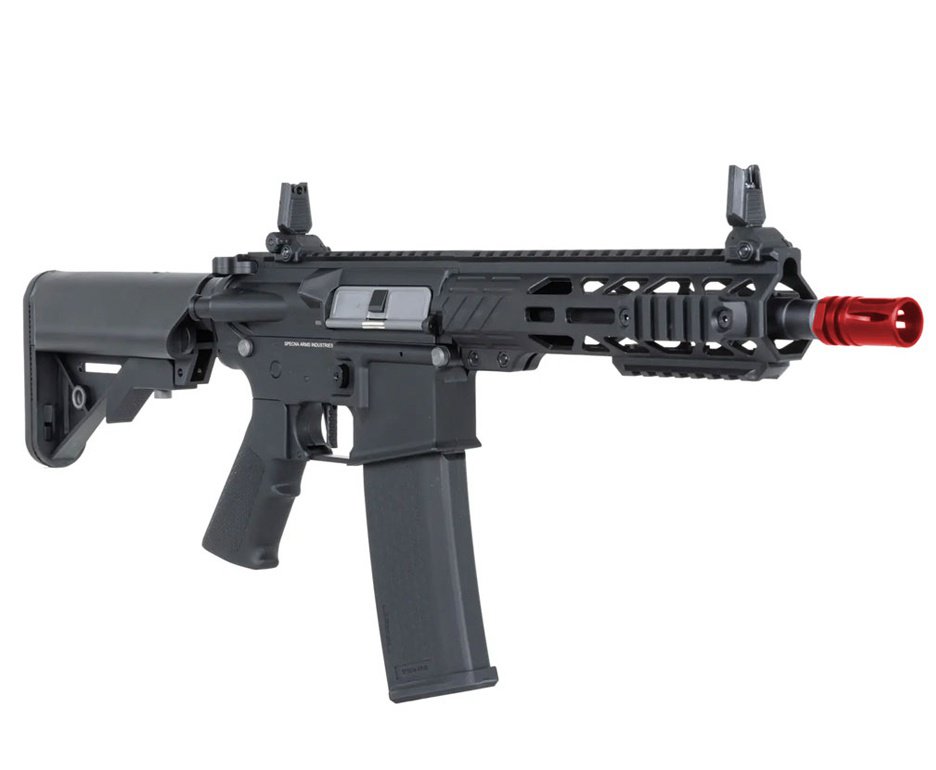 Rifle de Airsoft AEG SA-F08 Black FLEX HAL ETU Gen 2 - Specna Arms + Capa + BBS + Alvos + Red Dot + Óleo + Laser + Desengripante / Anticorrosivo + Kit Fluidos + Kit de Limpeza