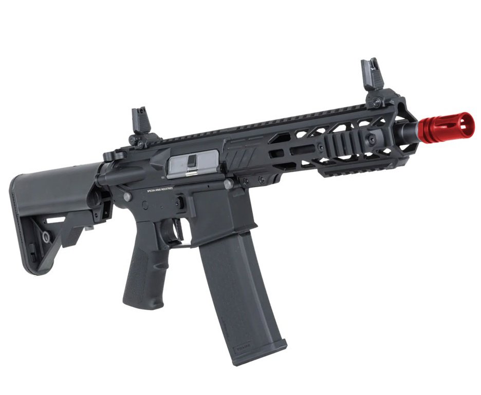 Rifle de Airsoft AEG SA-F08 Black FLEX HAL ETU Gen 2 - Specna Arms + Capa + BBS + Alvos + Red Dot + Óleo + Laser + Kit de Limpeza
