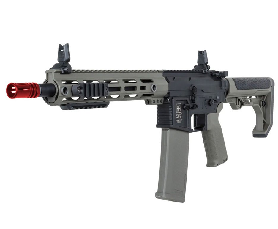 Rifle de Airsoft AEG SA-F08 Olive FLEX HAL ETU Gen 2 - Specna Arms + Capa + BBS + Alvos + Red Dot + Kit de Limpeza