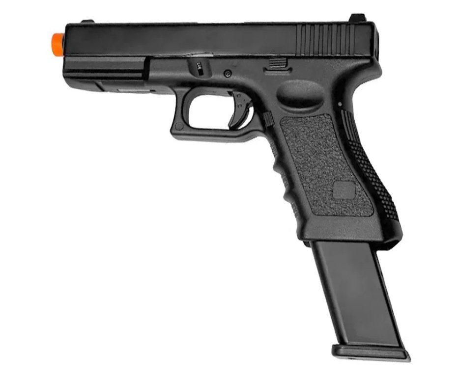 Pistola de Airsoft GBB Glock G17 Blowback Double Bell 17/721 6mm - FXR Armas + GBB + BBS + Alvos + Laser + Óleo de Silicone + Kamuff + Kit de Limpeza