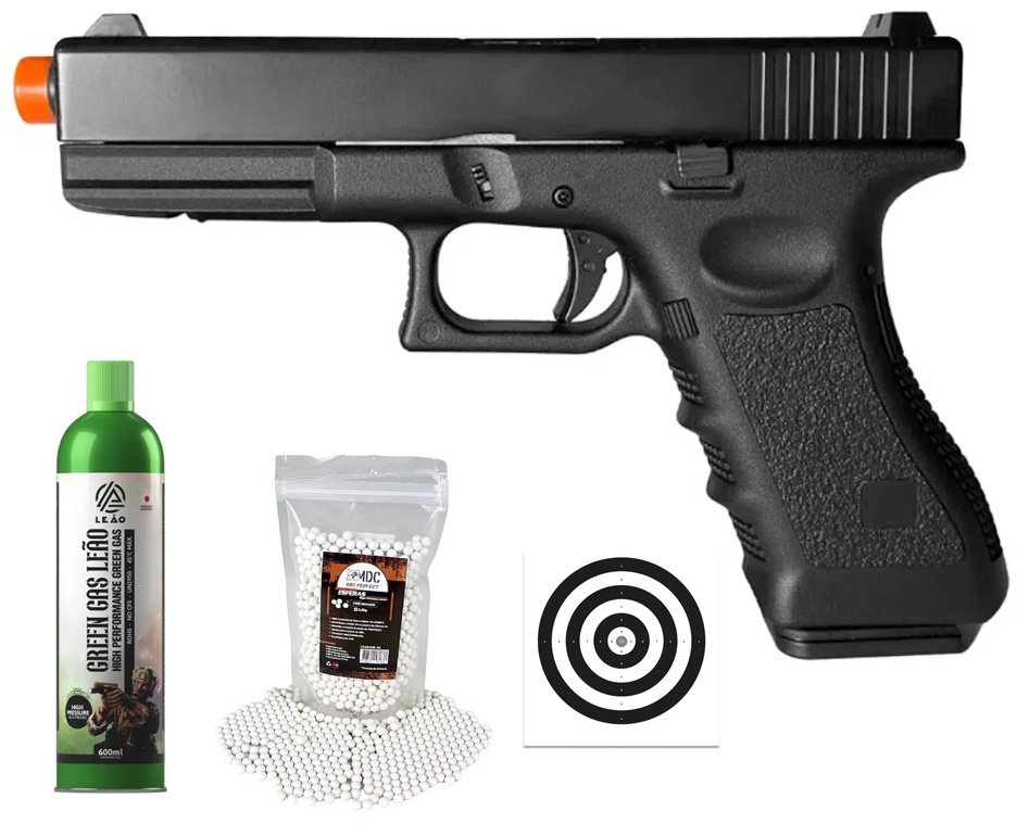 Pistola de Airsoft GBB Glock G17 Blowback Double Bell 17/721 6mm - FXR Armas + GBB + BBS + Alvos