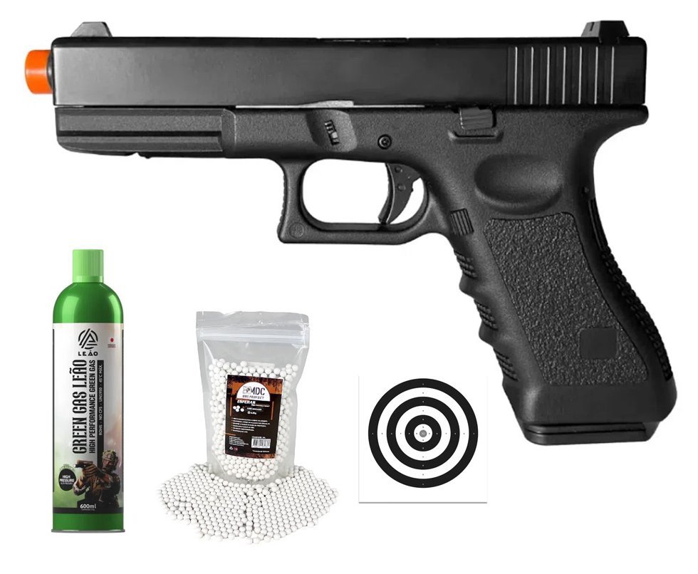 Pistola de Airsoft GBB Glock G17 Blowback Double Bell 17/721 6mm - FXR Armas + GBB + BBS + Alvos