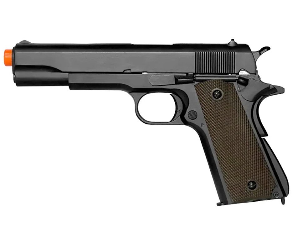 Pistola de Airsoft GBB 1911 Blowback Double Bell 723 6mm - FXR Armas + GBB + BBS + Alvos + Kit de Limpeza