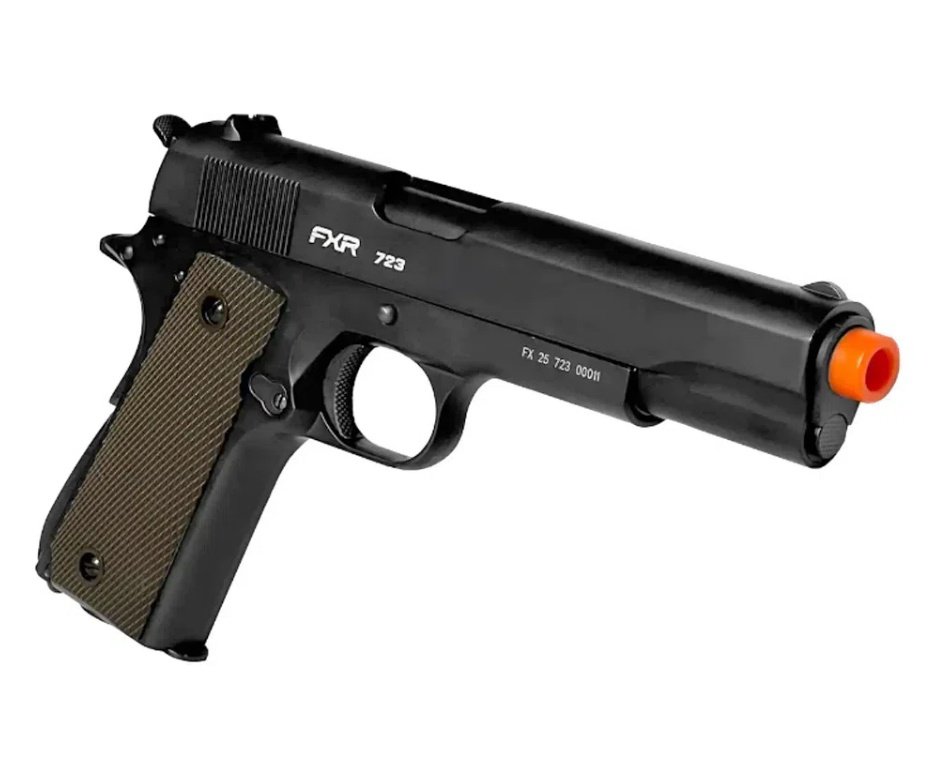 Pistola de Airsoft GBB 1911 Blowback Double Bell 723 6mm - FXR Armas + GBB + BBS + Alvos + Kit de Limpeza