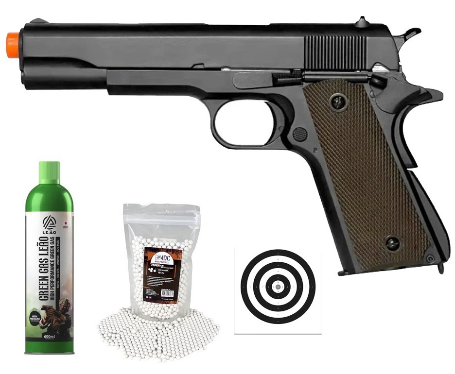 Pistola de Airsoft GBB 1911 Blowback Double Bell 723 6mm - FXR Armas + GBB + BBS + Alvos