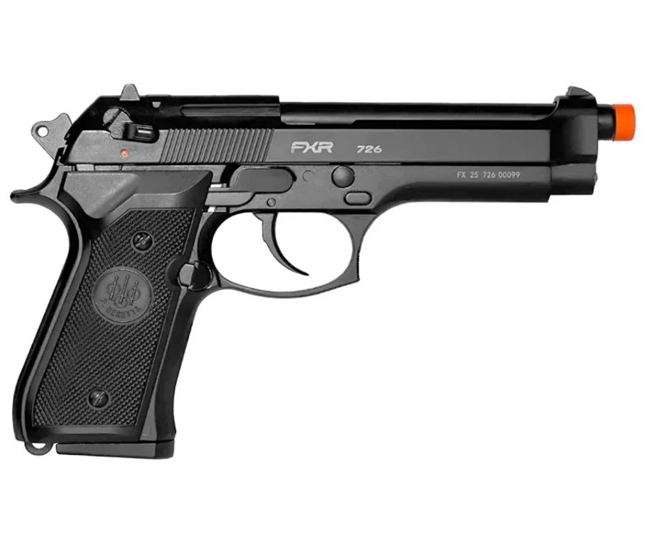 Pistola de Airsoft GBB Beretta M92 Blowback Double Bell 726 6mm - FXR Armas + GBB + BBS + Alvos + Óleo de Silicone + Kamuff + Kit de Limpeza