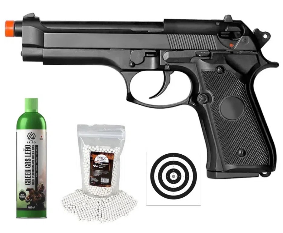 Pistola de Airsoft GBB M92 Blowback Double Bell 726 6mm - FXR Armas + GBB + BBS + Alvos