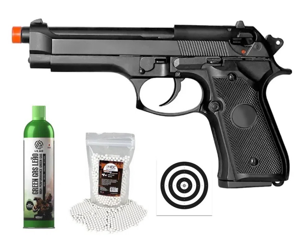 Pistola de Airsoft GBB M92 Blowback Double Bell 726 6mm - FXR Armas + GBB + BBS + Alvos
