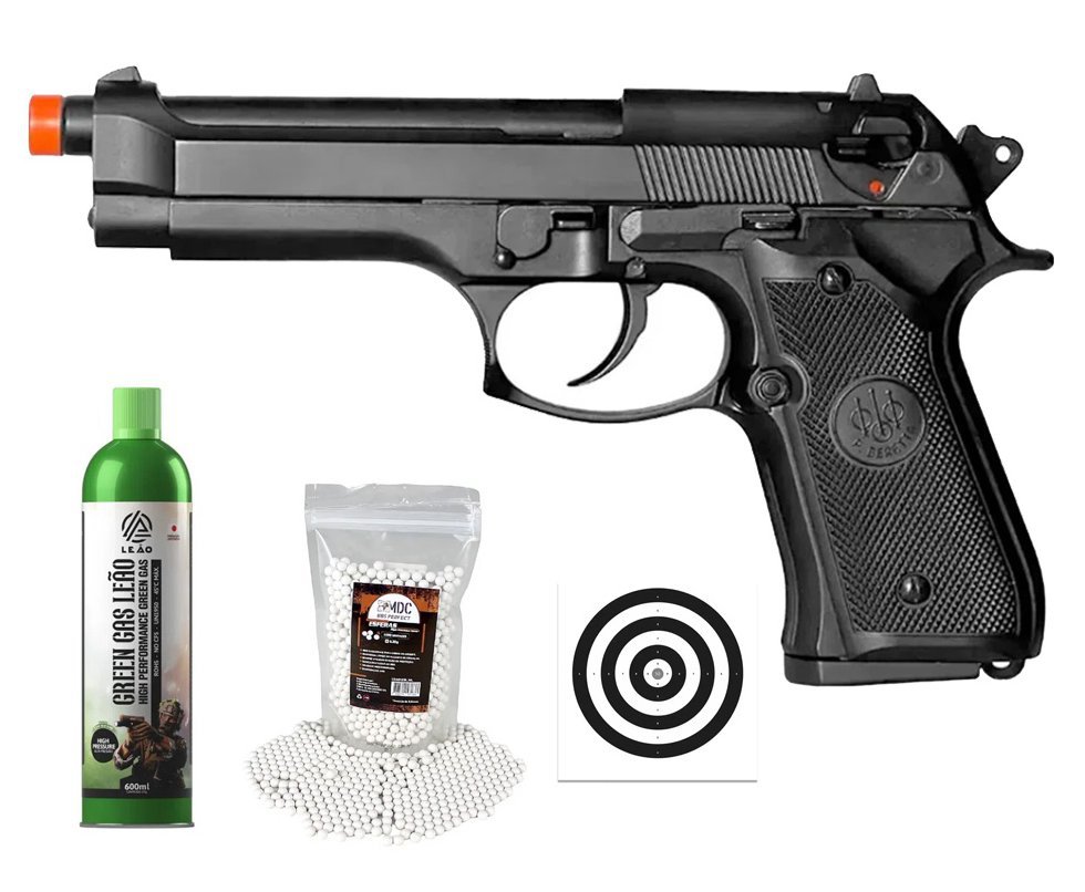 Pistola de Airsoft GBB Beretta M92 Blowback Double Bell 726 6mm - FXR Armas + GBB + BBS + Alvos