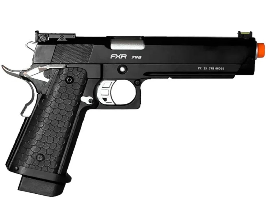 Pistola de Airsoft GBB 1911 Hi-Capa Custom Double Bell 79B 6mm - FXR Armas + GBB + BBS + Alvos + Óleo de Silicone + Kamuff + Laser + Kit de Limpeza