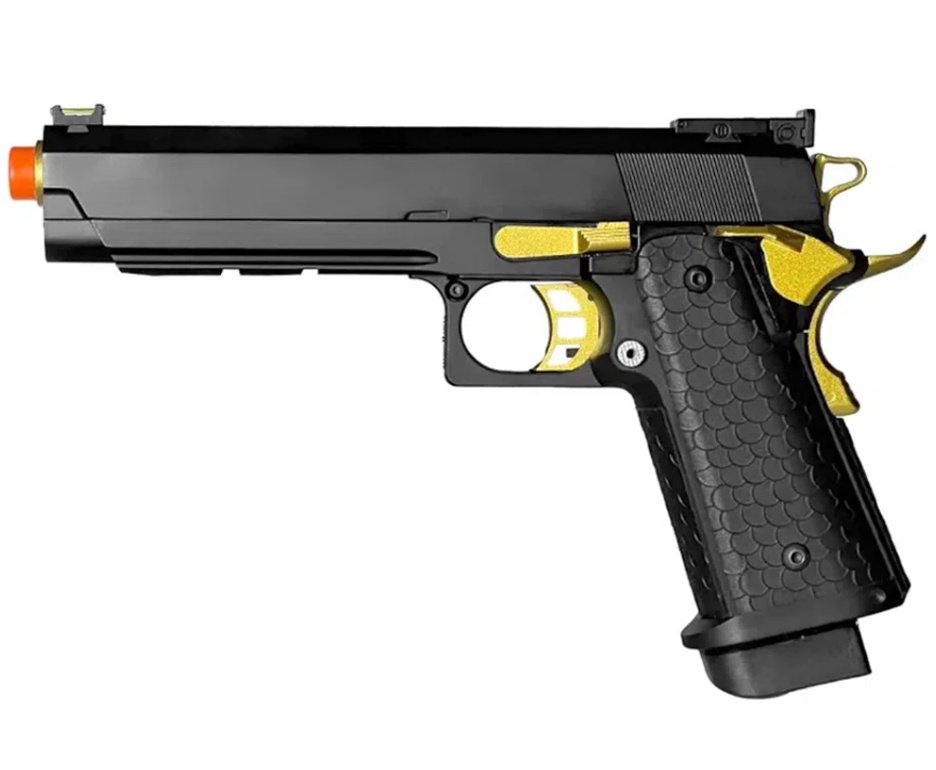 Pistola de Airsoft GBB 1911 Hi-Capa Double Bell 79A 6mm - FXR Armas + GBB + BBS + Alvos + Óleo de Silicone + Kamuff + Laser + Kit de Limpeza